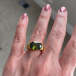 Lia Sophia ring with green stone
